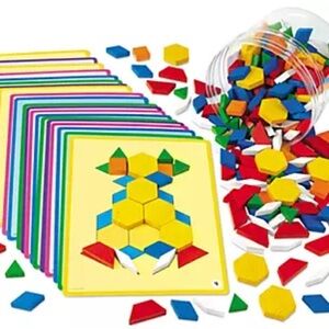 Lakeshore Pattern Blocks Design Boards Set Preschool Homeschool Stem Math Prek